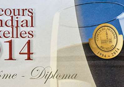 Concours Mondial Brussels 2014: Silver Medal at Taurasi Riserva Vigna Cinque Querce 2006