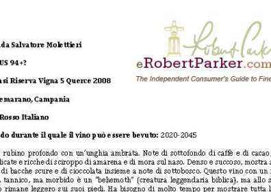 eRobertParker.com – Taurasi Vigna Cinque Querce 2009 – Aglianico Vigna Cinque Querce (Campi Taurasini Irpinia) 2011